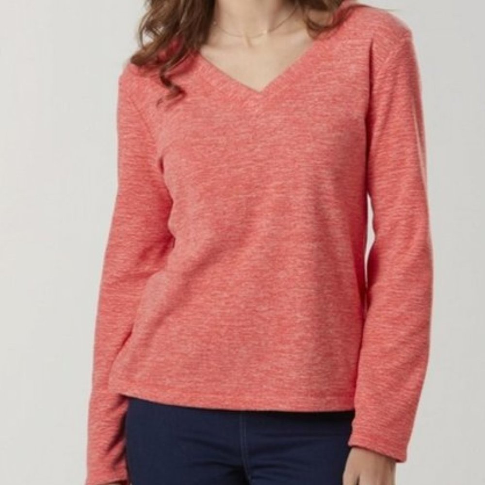 Women's V-Neck Long Sleeve Microfleece Pullover